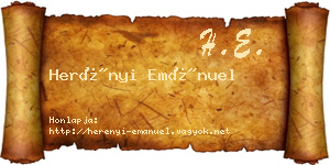 Herényi Emánuel névjegykártya